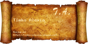 Timko Alexia névjegykártya